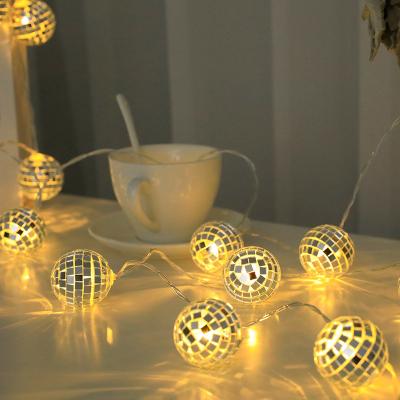 China High Quality Commercial Warm White Christmas Party Bar String Ball Mosaic PVC String Light Wholesale LED Lighting Party Home Decoration Lights for sale