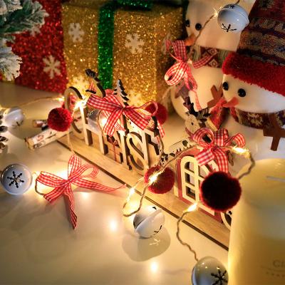 China Christmas Light with Battery Operated Jingle Bell Fairy String Lights White Chime Chime Christmas Fireplace Mantel Decorations for sale