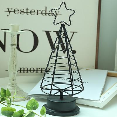 China Warm White Fashion Style Nordic Iron Led Christmas Tree For Bedroom Study Living Room Home Table Decoration for sale