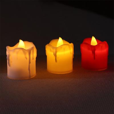 China Birthdays Warm White Flickering LED Tea Light Battery Operated Flameless Candles for sale