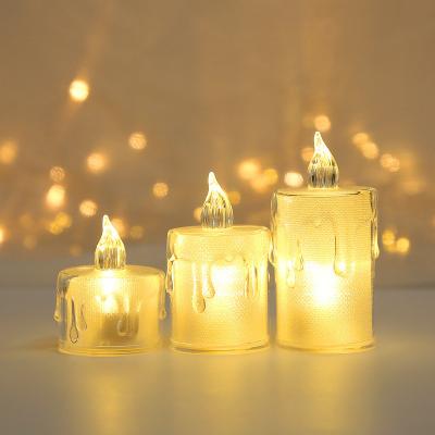 China Hot Selling Birthdays Candle Lights Battery Operated Acrylic Led Tea Light Candles For Festivals Parties Wedding Decorations for sale