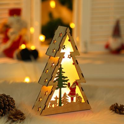 China Natural High Quality Wooden Pre Lit Christmas Tree For Table Room Under Tree Mall Showcase Christmas Decorations for sale