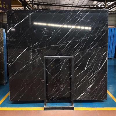 China Modern High Polished Silky Black Marble Slabs Black Marble Plate Carrara Marble Slabs Black Floor Tile for sale