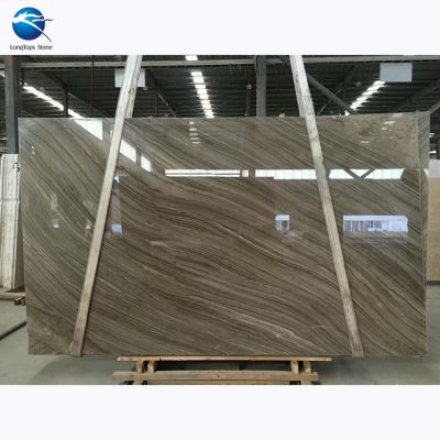 China Modern Polished Kylin Grain Brown Wood Marble , Coffee Wood Large Marble Slabs for sale