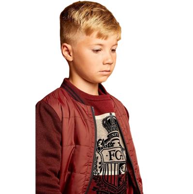 China Anti-wrinkle kids boy bomber jacket casual waterproof coat lined with velvet for winter for sale