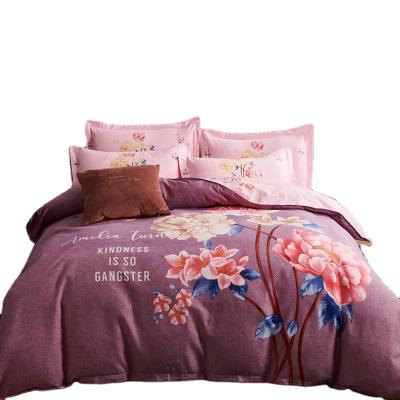 China Nondisposable four piece cotton set 100% cotton stylish and comfortable four piece bedding set for sale