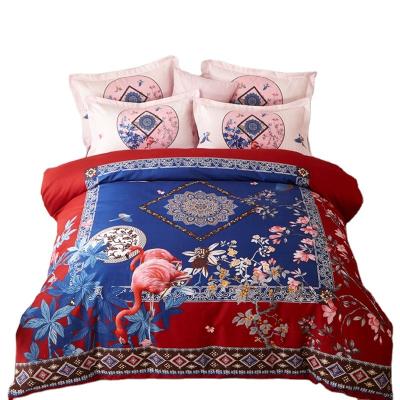 China Nondisposable new autumn and winter cotton thickened four piece pure cotton twill sheet comforter cover bedding set set four piece set for sale