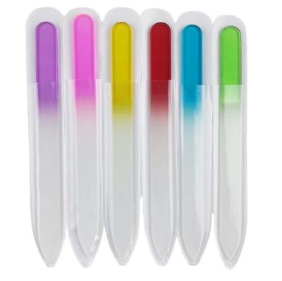 China Crystal Glass Nail File For Natural Nails Double Sided Nail Art Tool Etched Nail Glass Mix Colors 14cm*1.2cm*0.3cm for sale