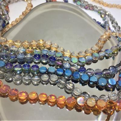 China Crystal China Loose bead the flat round ab disc accessory bead crystal glass bead DIY curtain accessories wholesale for sale