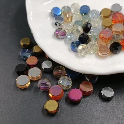 China AB Crystal Glass Disc Flat Round Round Beads Curtain Crystal Accessories DIY Glass Beads Beads for sale