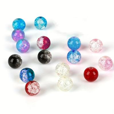 China 8mm Multi Color Popcorn Crystal Crystal Beads Customized Size Ice Slot Beads Wholesale Cracked Glass Ronud Beads for sale