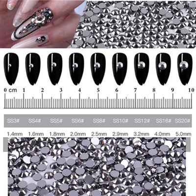 China Nail Art Flat Back Rhinestones Crystal Glass Mix Files Flat Back Crystal Stone Strass Glitters Hot Fix Rhinestone Nail for sale