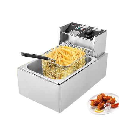 China Easy Operate Electric Deep Fryer and Commercial Professional Stainless Steel Faucet and Timer with 10L 110V 1700W for sale