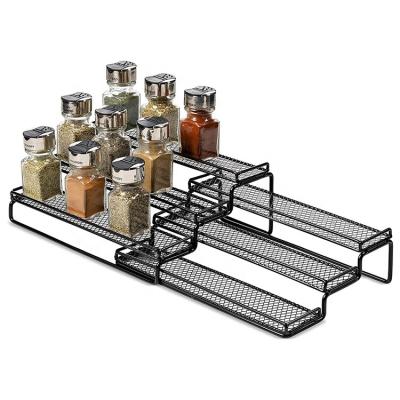 Китай 2022 Viable 3 Tire Small Metal Food Stage Wholesale Pull Out Spice Rack Countertop Organizador Carousel 20 Drawer Non-Slip Cabinet продается