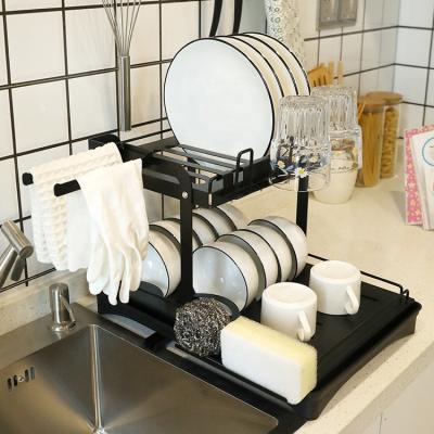 中国 High Quality Viable 2 Tier Dish Dish Shelf Drainer Drying Rack Dish Rack Kitchen Stainless Steel Dish Rack 販売のため