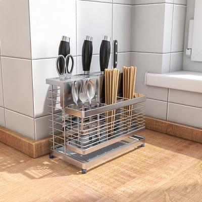 China Viable Wall Mounted Detachable Kitchen Organizer Cutting Board Rack Household Knife Drying Rack Stainless Steel Knife Set Holders zu verkaufen