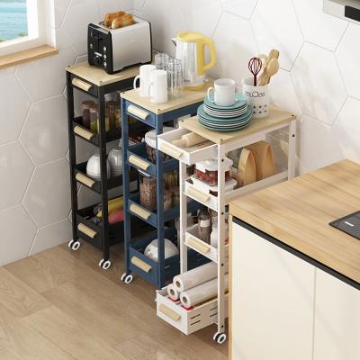 China Sustainable Multifunctional Drawer Sliding Storage Rack Newest Use 4 Tiers Storage Racks And 2 Layers Tier 1 /4 PCs Racks Home Organizer for sale