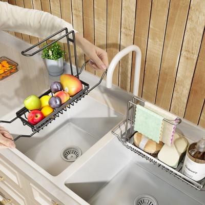 Китай 2021 new workable 304 stainless steel pull-out extendable kitchen sink shelf продается