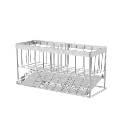 Κίνα 304 Stainless Steel Over Sink Storage Rack Sponge Dish Sweep Soap Drying Rack Sink Cart Organizer Sponge Drain Rack προς πώληση