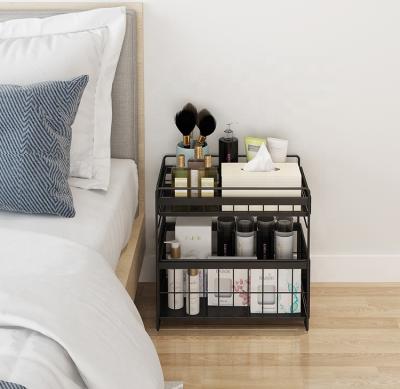 Κίνα Metal Viable 2 Tier Black Bedroom Drawer Type Cosmetic Storage Box προς πώληση