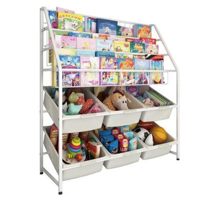 Китай Viable Toy Storage Rack Kindergarten Baby Picture Book Rack Floor Home Storage Rack Large Capacity Matching Children's Shelf продается