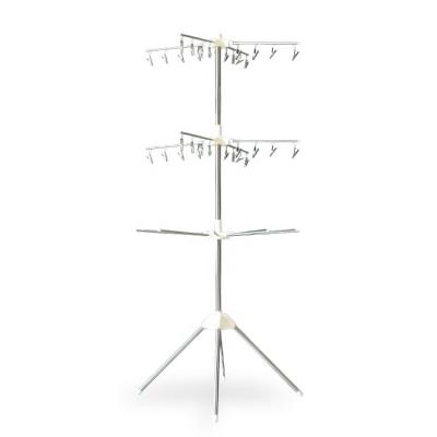 China Modern Metal Floor Standing Hanger Easy Installation Balcony Folding Clothes Drying Rack For Laundry Room Cabinet for sale