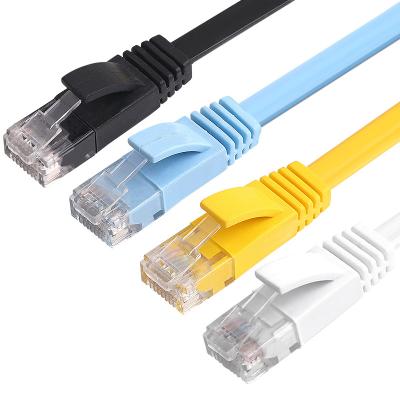 China For Black Multimedia Computer Jumper PVC Network Cable Cat6 Network Computer Router Cable 28AWG Networking Flat Cables for sale