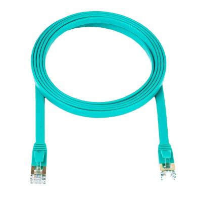 China pvc gold plated sstp 7 ethernet cable patch cord patch rj45 7 flat cable 25 ft 100ft 7 plug network cable price for sale