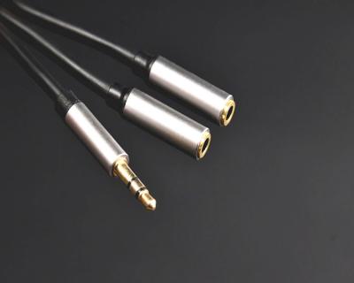 China Car 3.5mm 2 Male To Female Audio Stereo Earphone Y Splitter Cable PVC for sale