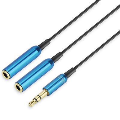 China Car Customized 3.5mm One Male To Female Two One--Two To Drop Cable Earphone Audio Cable 3.5mm Audio Cable for sale