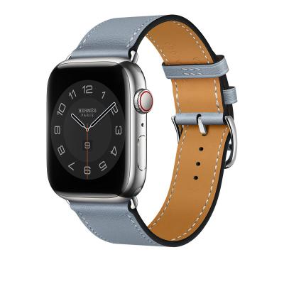 China Original 100% Genuine Cow Leather Buckle Logo Genuine Leather Strap For Apple Watch Band Series Correa Strap 7 41mm 45mm For iwatch 40mm 44mm 38mm 42mm for sale