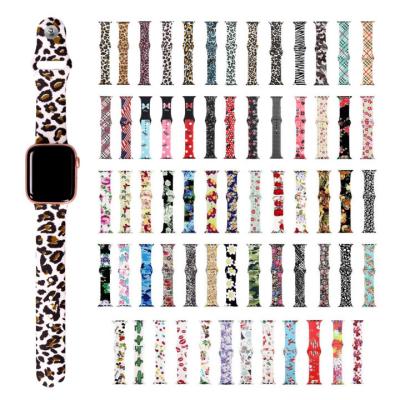 China Genuine Cow Leather 45Mm Buckle 38Mm 40Mm 41Mm 42Mm 44Mm Customized Soft Printed Sport Silicone Watch Strap Rubber Bands For Apple Iwatch 8 7 6 Se 5 4 3-1 for sale