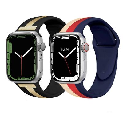 China Unique Design Sports Waterproof Silicone Watch Strap For Apple Watch Band Se 6 5 7 Series Soft Elastic Band 4 3 Wristband For iwatch Wristband for sale