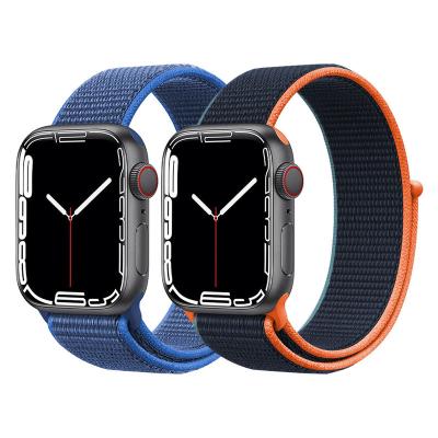 China Silicone Sport Watch Band For Apple Watch 69 Colors Woven Strap Strap Sport Lightweight Breathable Loop For Apple Watch 7/6/5/4 Nylon Band 41mm 44mm 45mm 40mm for sale