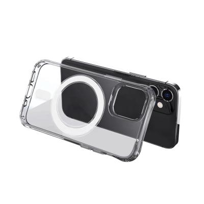 China Shenzhen Factory New Arrival Phone Accessories Anti-Drop Clear Magnetic Charger TPU PC Phone Case For iPhone 12 Pro Magnetic Case for sale