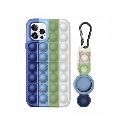 China Colorful Protector Cover Relive Stress Phone Case For iPhone X XR XS 11 12 Pro Max Case Fidget Toys Push It Soft Bubble Silicone Case for sale