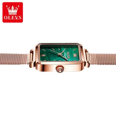 China 2020 new fashion date OLEVS student trend female square quartz ladies watch automatic movement Japanese casual watch for sale