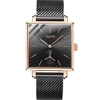 China Alarm Men Hand Watch Fashion Casual Square Shape Men's Automatic Mechanical OEM Logo Mesh Alloy Material Clock Men Wrist Watch for sale