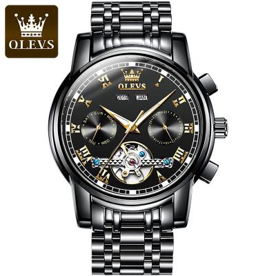 China Brand 6607 Mens Watch Automatic Band Watch Band Automatic Mechanical Watch Water Resistant Feature Automatic Day Date OLEVS With Stainless Steel Shenzhen for sale