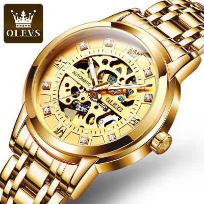 China Chronograph Men Watch Relogio Masculino Sports Men Automatic Mechanical Wrist Watch OLEVS Brand Top Steel Diamond Men Clock for sale