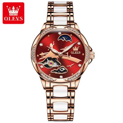 China Women's Olves 6639Ladies Wristwatch With Straps Elegante Automatic Luxury Woman Wrist Mechanical Watches 2021 Fashionable Design for sale