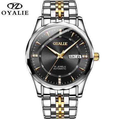 China OYALIE Luxury Automatic Mechanical Men Business Watch Relojes Time Zone Date Men's Multi Stainless Steel Watch for sale