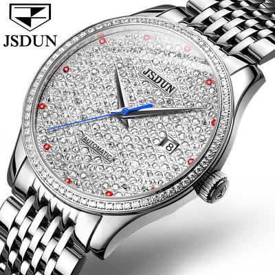 China Automatic Date Men Watch Movement Brand JSDUN Luxury Mechanical Automatic Watch For Men Relojes Steel Band Waterproof Hand Clock for sale