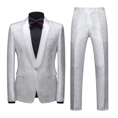 China Wholesale Anti-Shrink Men's Groom's Wedding Slim Suit Slim Fit Elegant Party Dress Host Dress Two-Piece for sale