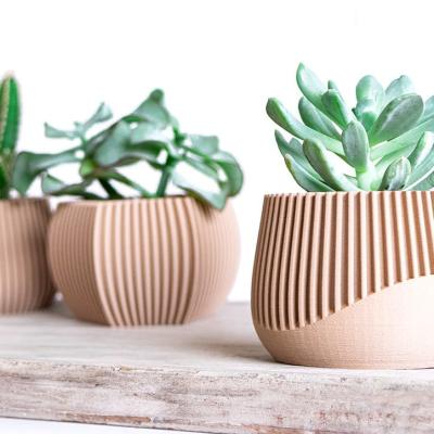 China 2021 Environmental Wooden Mold Flower Pot Cordoba Minimalist Luxury PLA Flower Pots for sale