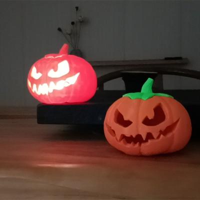 China Eco-friendly Color Lights Pumpkin LED Decoration Halloween Materials Ghost Jack O Flashing Pumpkin for sale