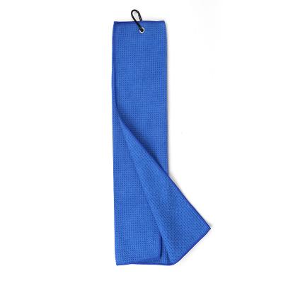 China Golf Playing Qualified Breathable Blue Microfiber Towel Easily Qualified Custom Golf Towels for sale