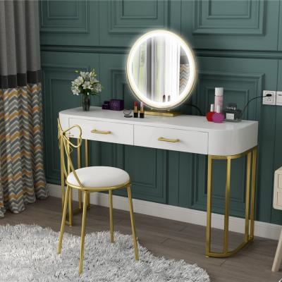 China European Bedroom Furniture Cabinet Drawer Dresser Storage Vanity White Makeup Table With Mirror for sale