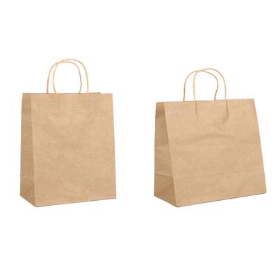 China Recyclable Custom Printed Your Own Logo Brown Kraft Paper Gift Bag Shopping White Paper Bag With Handles for sale