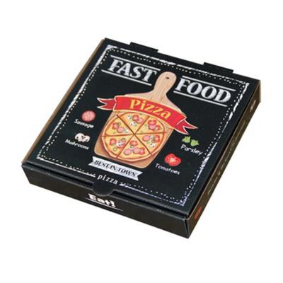 China Free Sample Biodegradable Kraft Corrugated Black Pizza Box With Custom Logo for sale